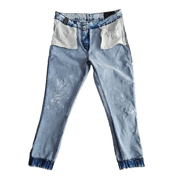 Exocet Jeans Women's Size 13 (34x26) Acid Washed Stretch Elastic Leg Opening - Picture 4 of 16